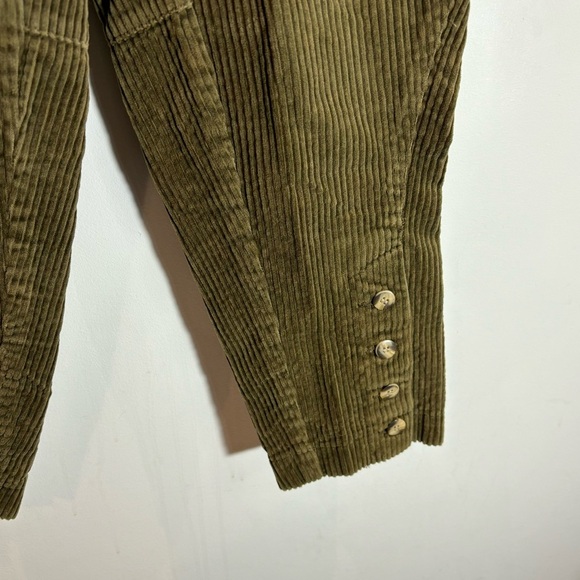 ALAIN MANOUKIAN Sz 38 Thick Corduroy Leather Trim Barrel Equestrian design Pants - Picture 4 of 12